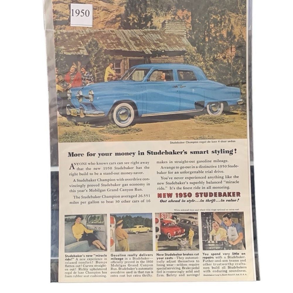 Vintage 1950 Studebaker More for Your Money in Smart Styling Ad Advertisement
